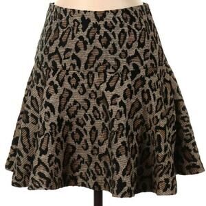Free People Leopard Cheetah Print Fit Flare Mini Skirt
